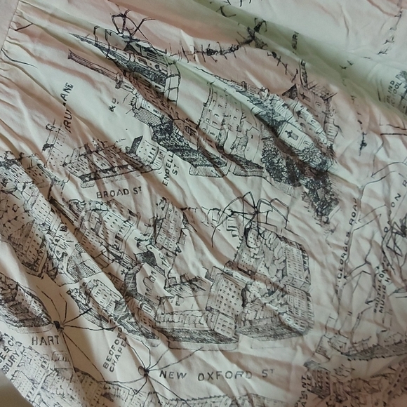 Penny Dreadful Low back london map dress with lace straps - Picture 2 of 3